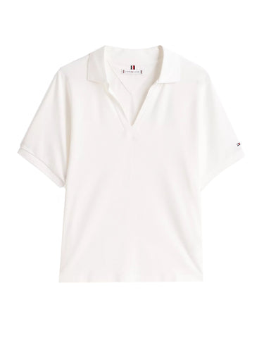 Polo Donna Tommy Hilfiger - Polo Relaxed Fit In Lyocell - Avorio