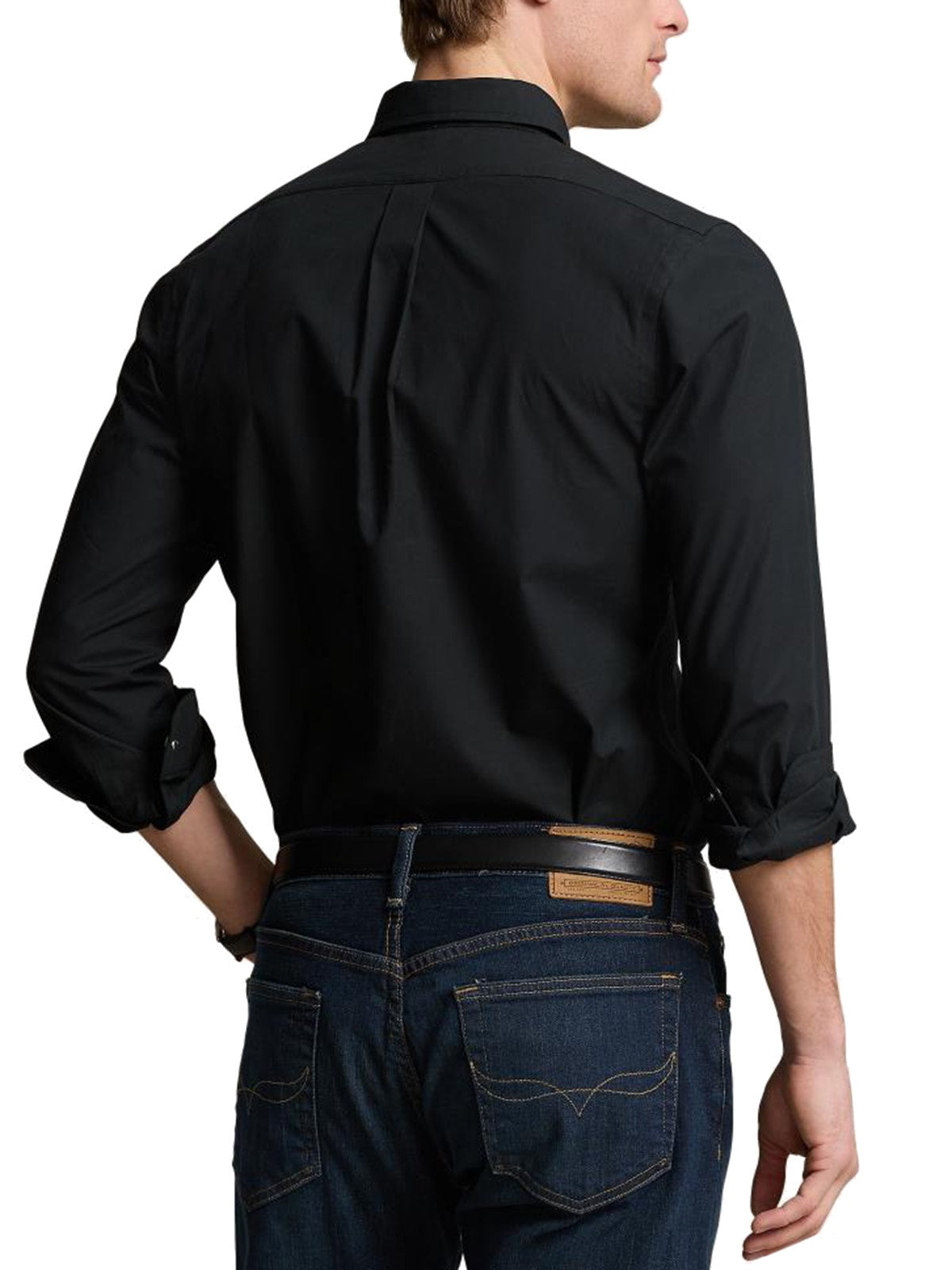 Camicie casual Uomo Ralph Lauren - Camicia In Popeline Stretch Slim-Fit - Nero