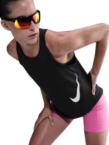 Canotte Donna Nike - Canotta Nike Tempo Swoosh Run - Nero