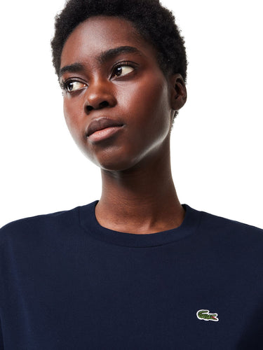 T-shirt Donna Lacoste - T-Shirt Relaxed Fit In Jersey Di Cotone Pima - Blu