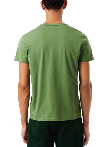 T-shirt Uomo Lacoste - T-Shirt A Girocollo In Jersey Di Cotone Pima - Verde