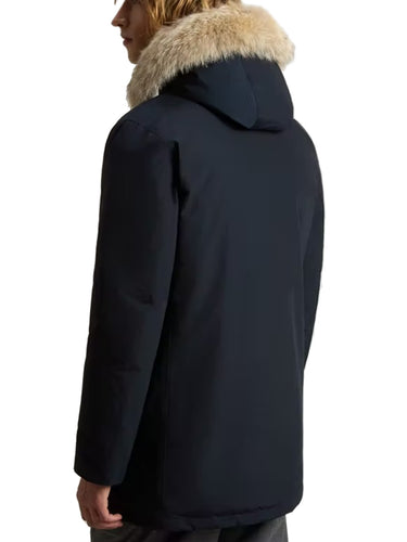 Giacche Uomo Woolrich - Artic Parka In Ramar Cloth Con Pelliccia Removibil - Blu