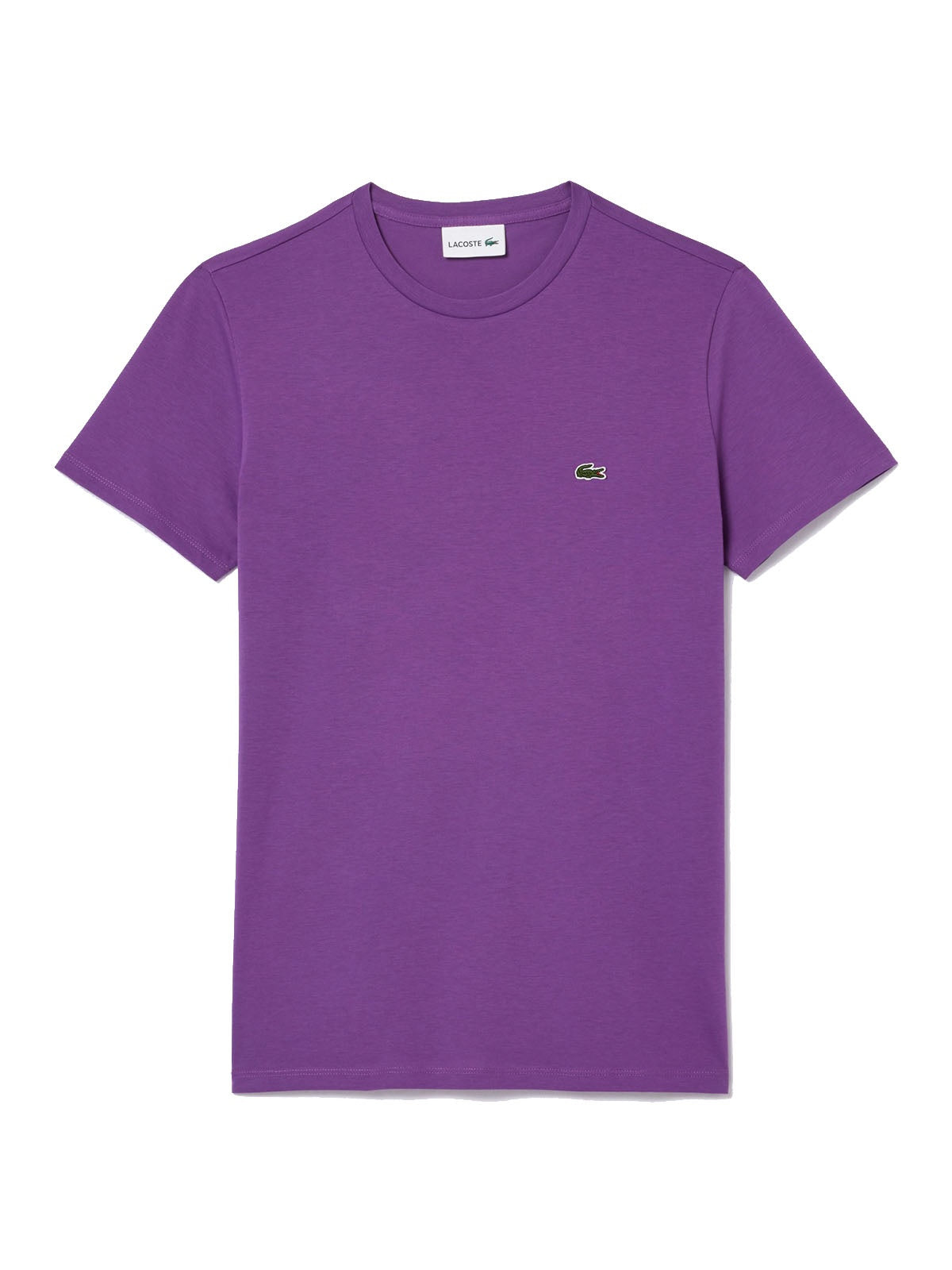 T-shirt Uomo Lacoste - T-Shirt A Girocollo In Jersey Di Cotone Pima - Viola