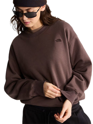 Felpe senza cappuccio Donna The North Face - Felpa Oversize Essential Simple Domeboxy Girocollo - Marrone