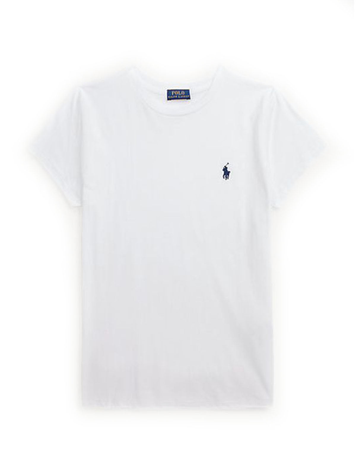 T-shirt Donna Ralph Lauren - Maglietta Girocollo In Jersey Di Cotone - Bianco