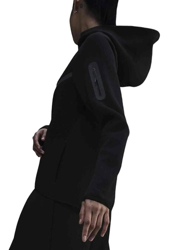 Felpe con cappuccio Donna Nike - Felpa Nich Tech Fleece Windrunner W - Nero
