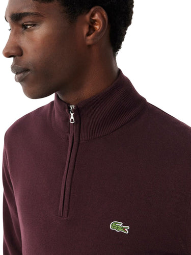 Maglioni Uomo Lacoste - Pullover Da Uomo In Cotone Organico Con Cerniera - Marrone