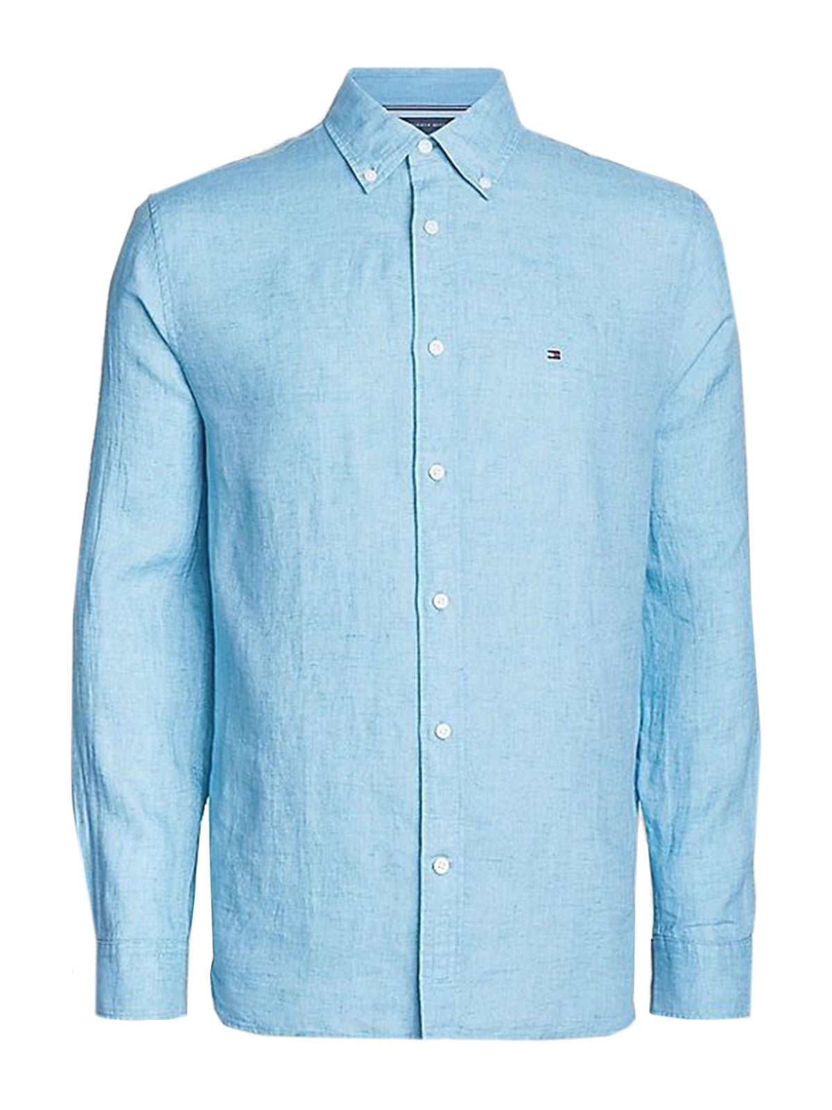 Camicie casual Uomo Tommy Hilfiger - Dc Linen Dobby Shirt - Blu