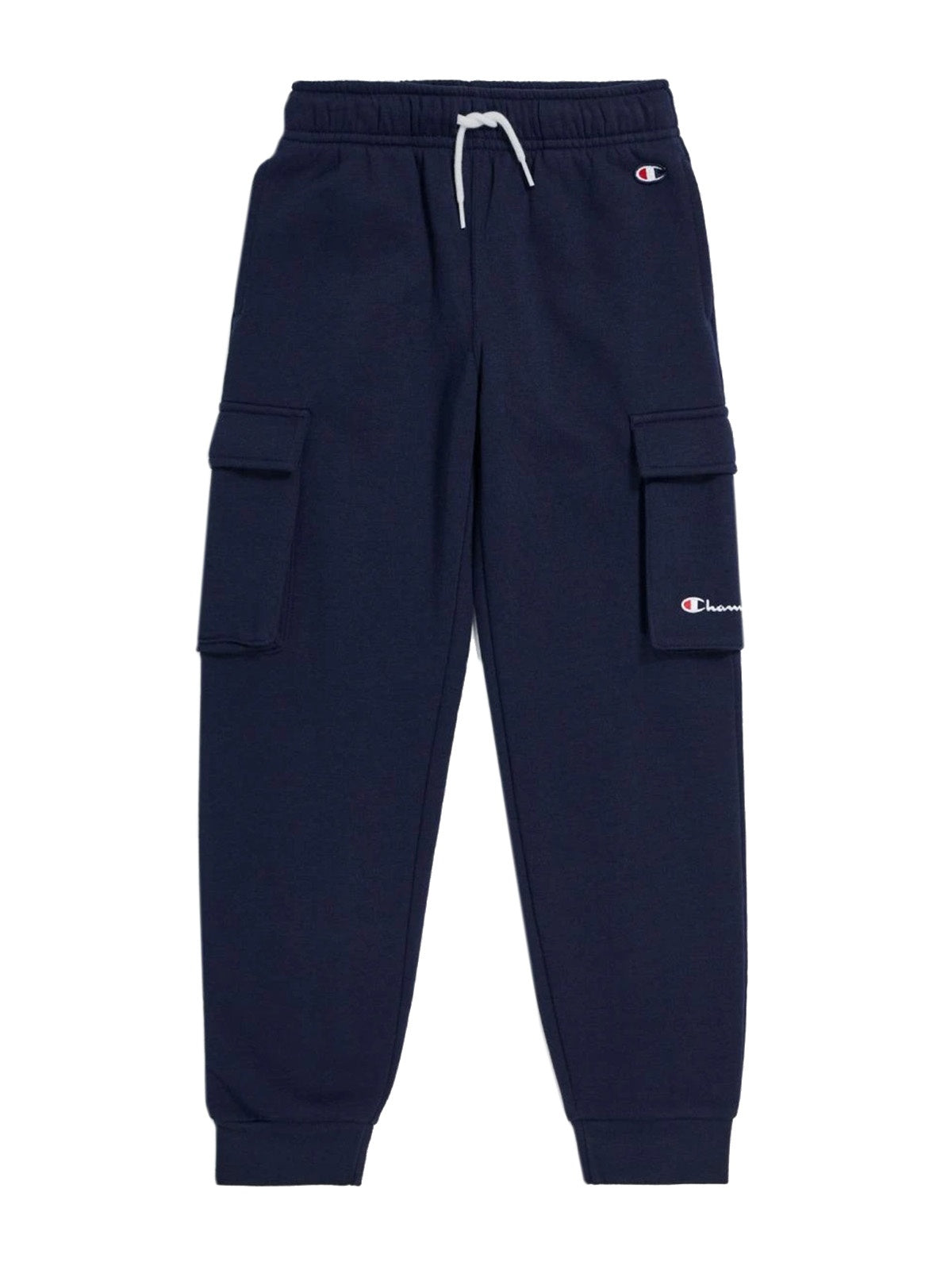 Pantaloni Ragazzo Champion - Pantaloni Da Tuta Con Logo Esteso E Tasconi - Blu