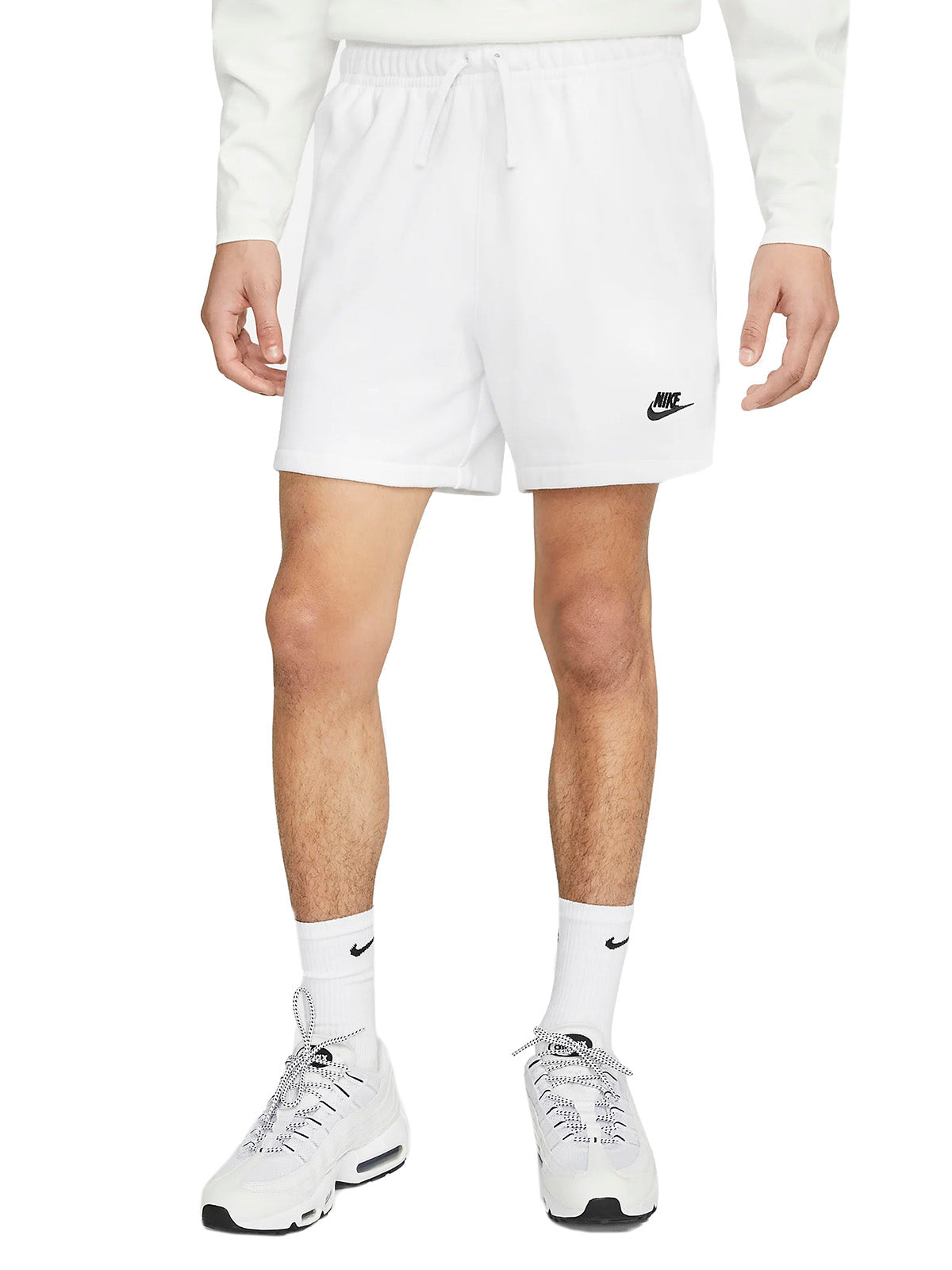 Bermuda Uomo Nike - Nike Club French Terry Flow Short - Bianco