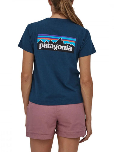 T-shirt Donna Patagonia - Women's P-6 Logo Responsibili-Tee® - Blu
