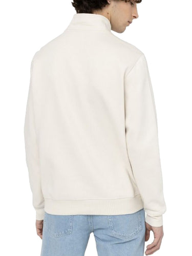 Felpe senza cappuccio Uomo Dickies - Felpa Oakport Con Zip Corta - Bianco