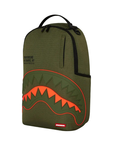 Zaini Casual Unisex Sprayground - Zaino Nylon Shark Central Army Dlx-Ripstop - Verde