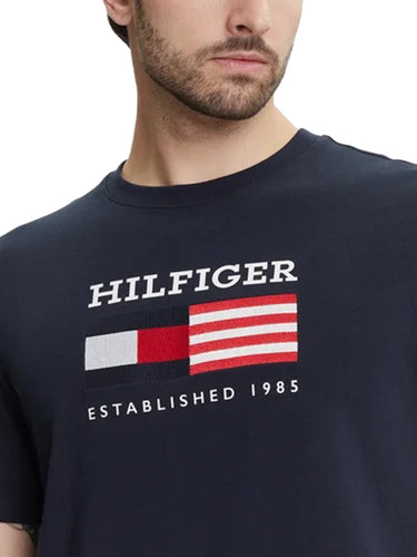 T-shirt Uomo Tommy Hilfiger - T-Shirt Americana Monotype Flag Box - Blu