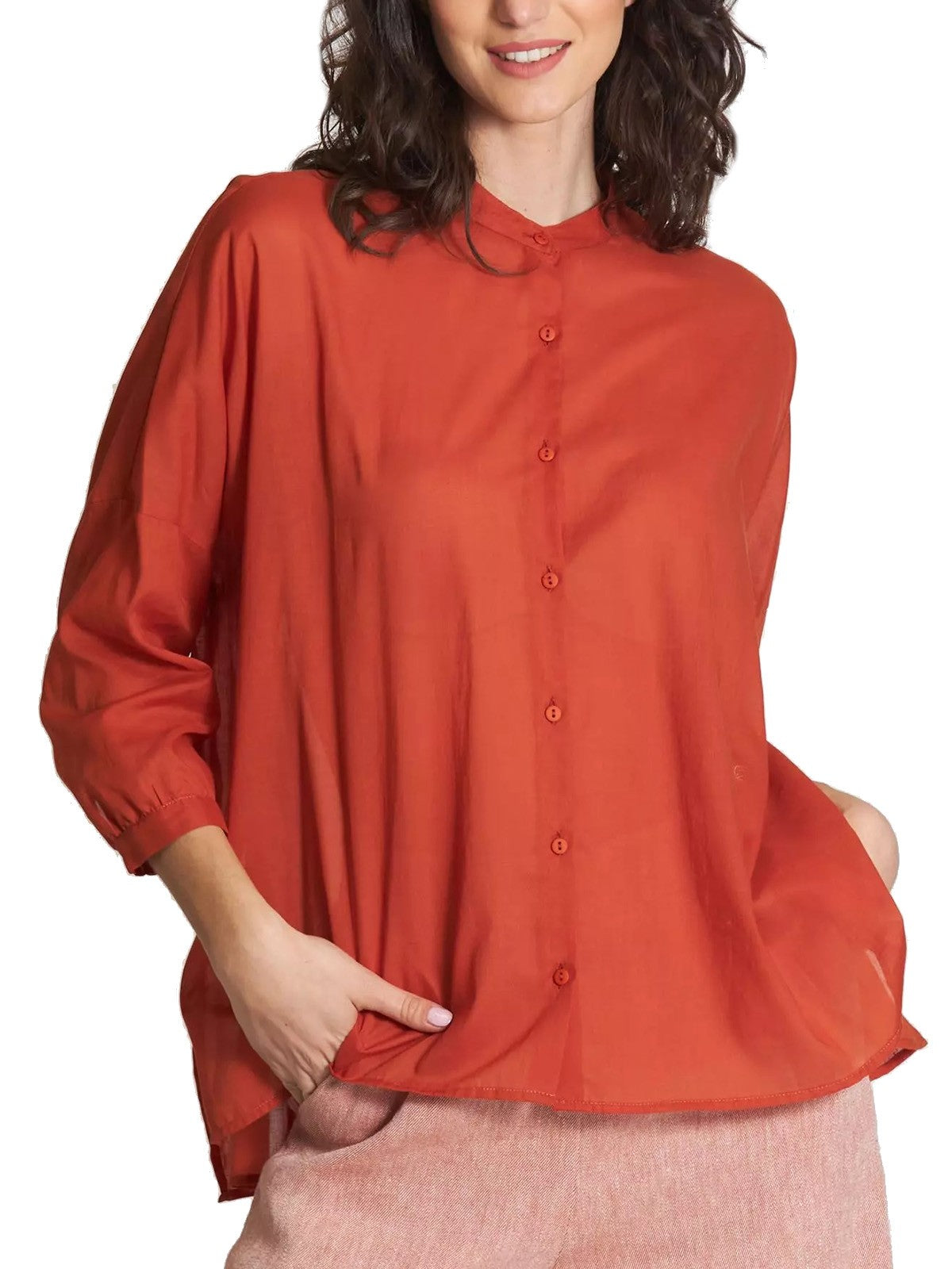 Bluse e camicie Donna Niù - Camicia Coreana - Arancione
