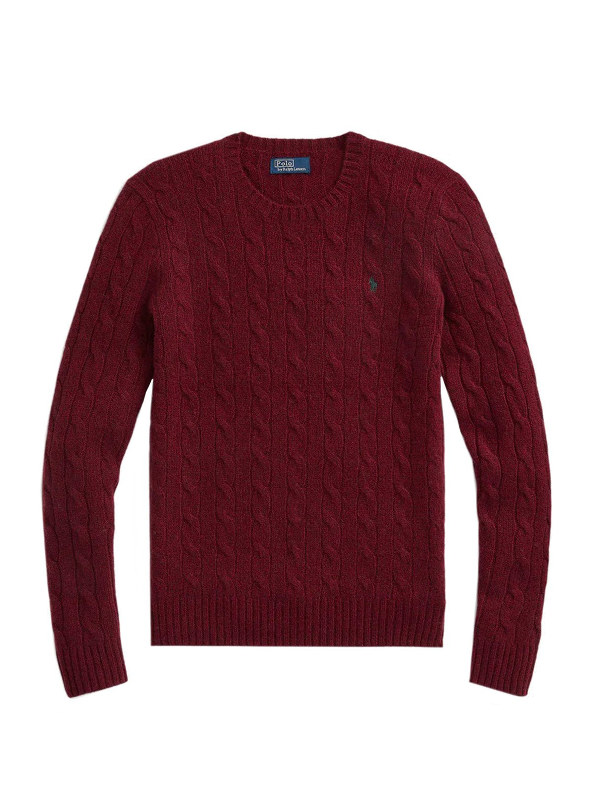 Maglioni Donna Ralph Lauren - Julianna Cable-Knit Crewneck Wool Cashmere Sweater - Bordeaux