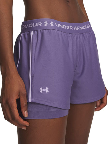 Pantaloncini Donna Under Armour - Shorts Ua Tech Play Up 2In1 - Viola