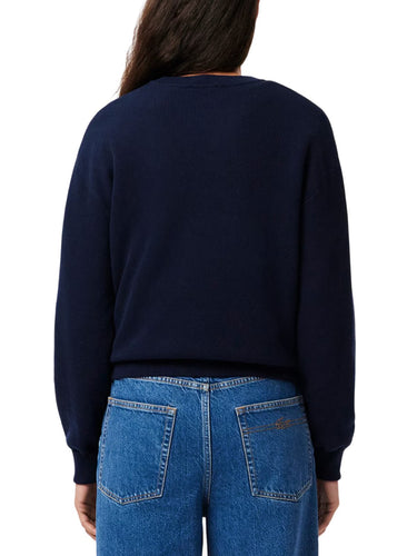 Maglioni Donna Lacoste - Maglione Girocollo In Cotone Relaxed Fit - Blu