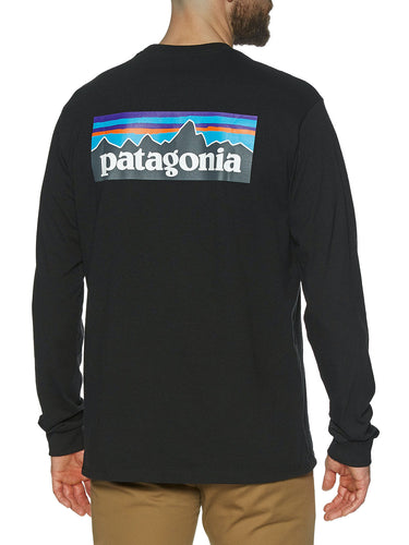 Maglie a manica lunga Uomo Patagonia - Long-Sleeved P-6 Logo Responsibili-Tee® - Nero