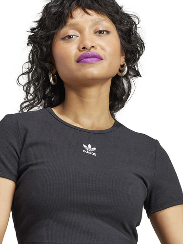 T-shirt Donna Adidas - T-Shirt Essentials Rib - Nero