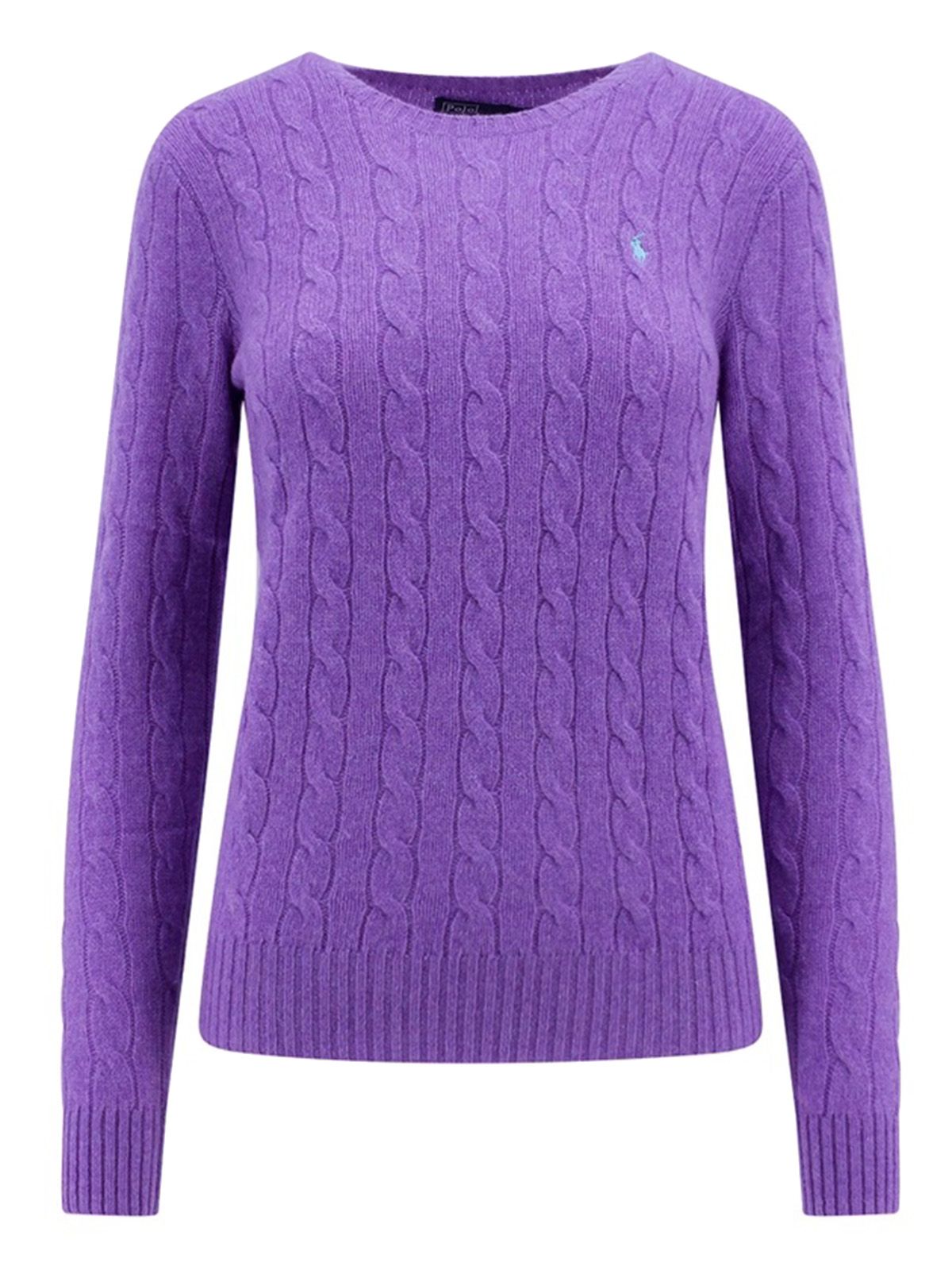 Maglioni Donna Ralph Lauren - Julianna Cable-Knit Crewneck Wool Cashmere Sweater - Viola