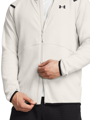 Felpe Uomo Under Armour - Felpa Con Cappuccio Ua Unstoppable Fleece Full-Zip - Bianco