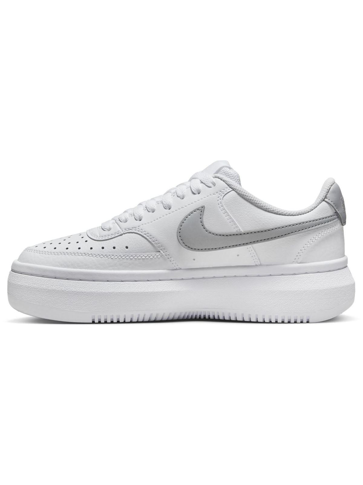 Sneaker Donna Nike - Court Vision Alta Leather - Bianco
