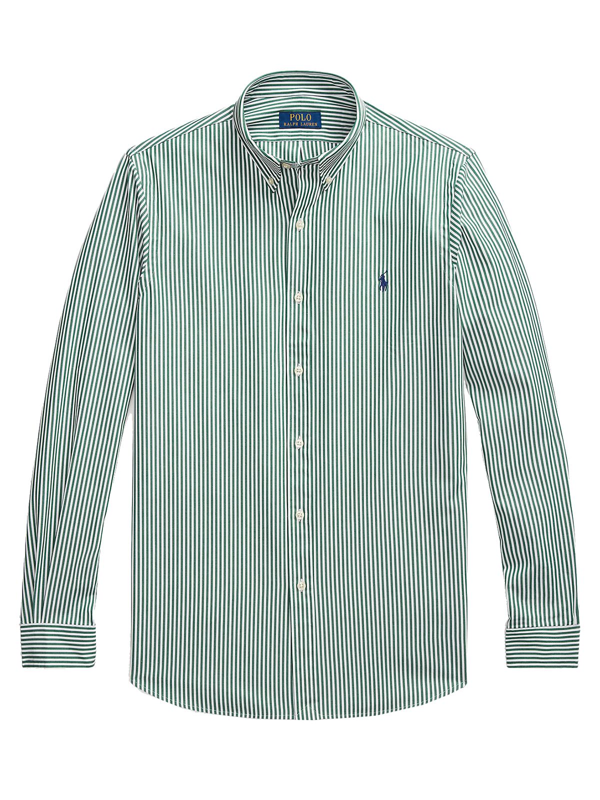 Camicie casual Uomo Ralph Lauren - Camicia In Popeline Stretch A Righe Slim-Fit - Verde