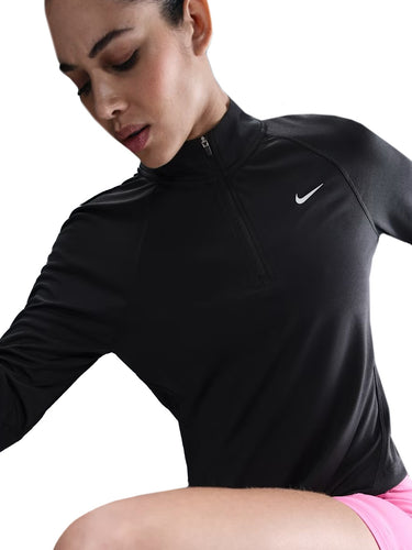Maglie a manica lunga Donna Nike - Top Da Running In Dri-Fit Con Zip A 1/4 - Nero