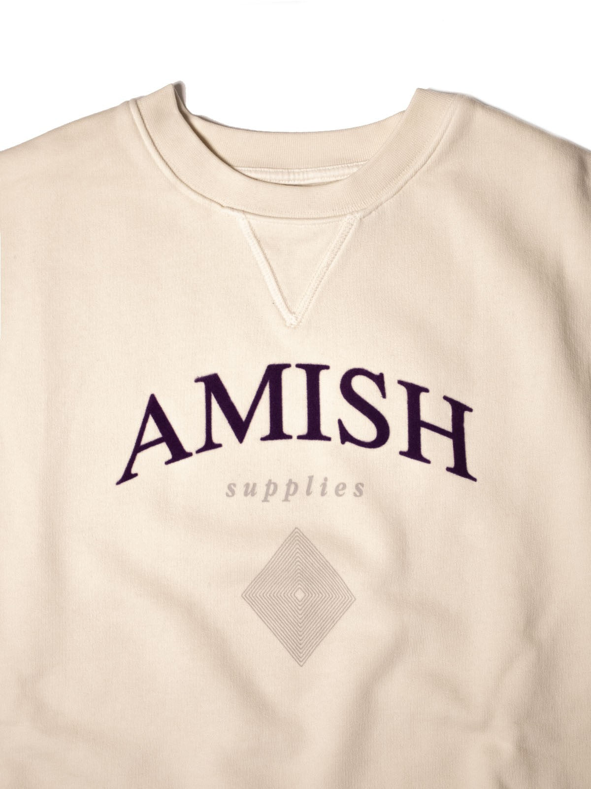 Maglioni Uomo Amish - Crew Over "Supplies" Sweater - Bianco