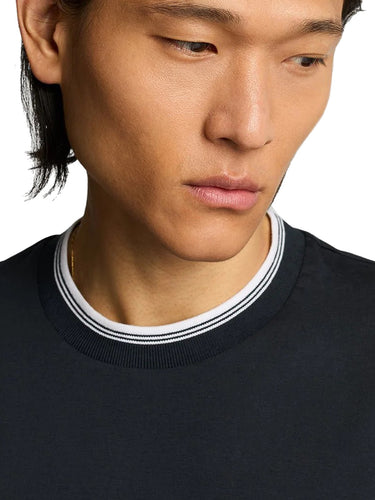 T-shirt Uomo Lyle & Scott - Tipped Superfine T-Shirt - Blu