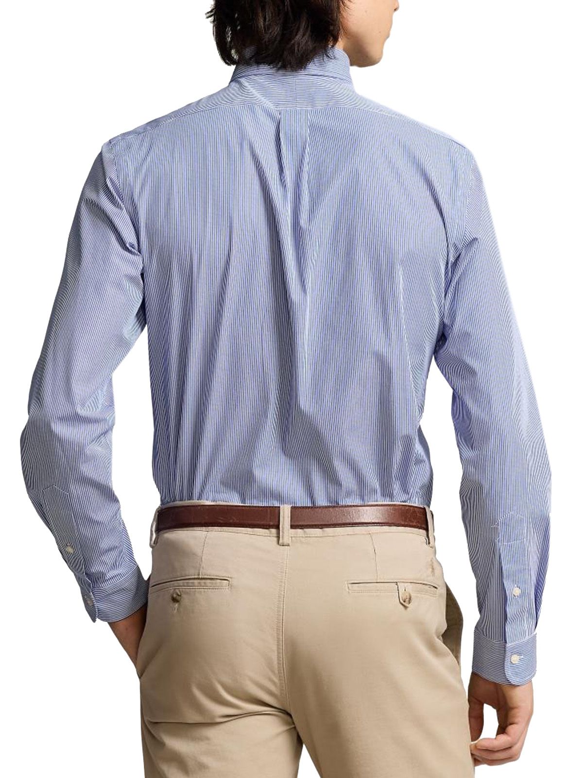 Camicie casual Uomo Ralph Lauren - Camicia In Popeline Stretch Slim-Fit - Blu