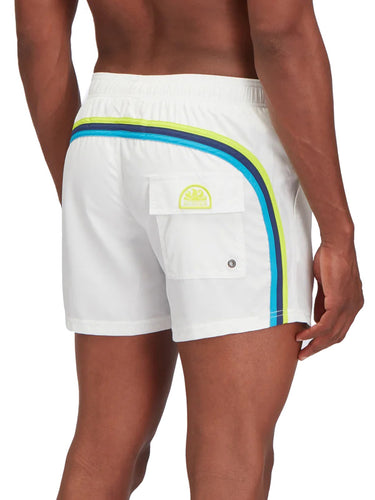 Pantaloncini e calzoncini Uomo Sundek - Costume Da Bagno Corto Con Vita Elasticata - Bianco