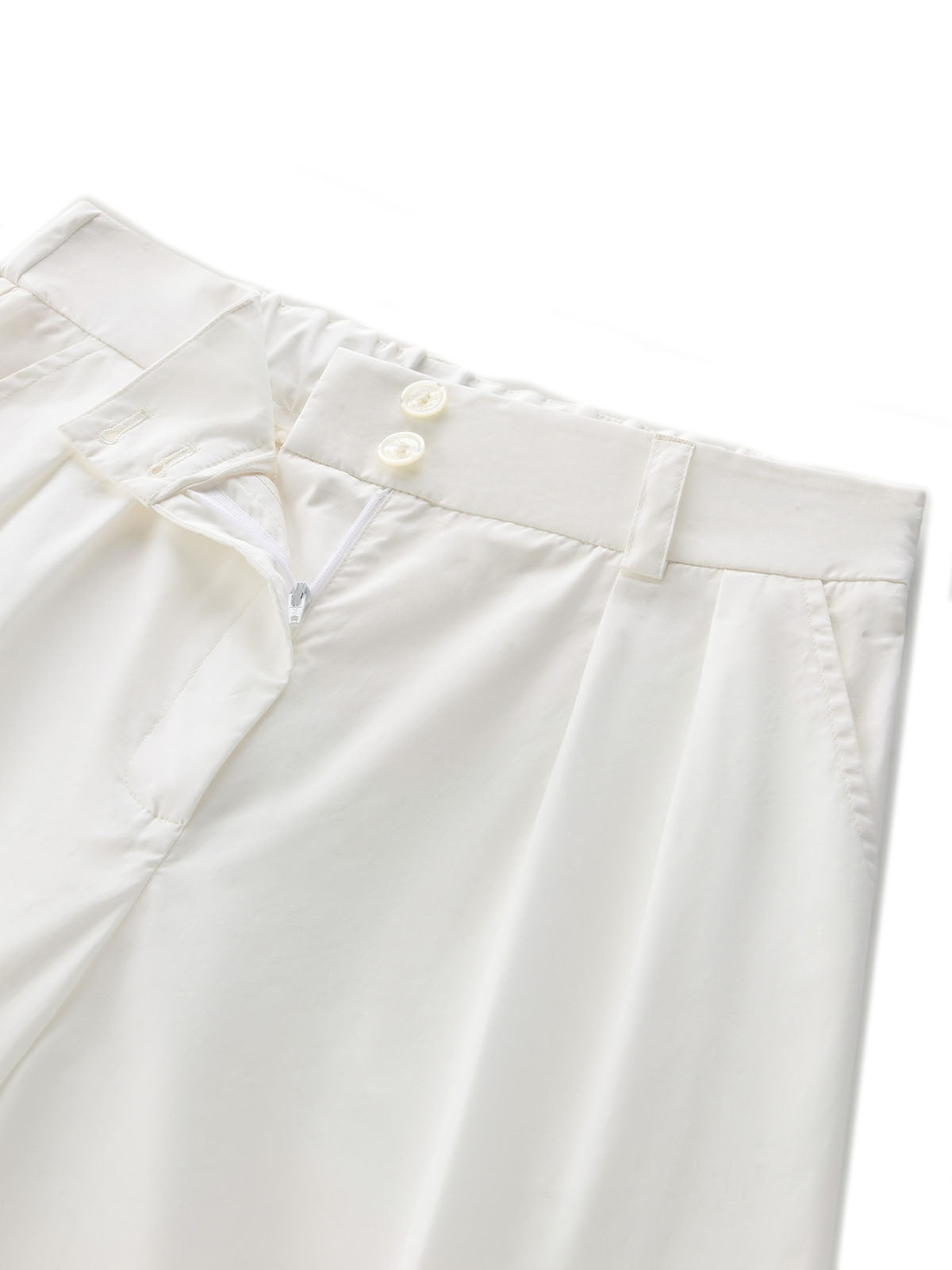 Pantaloni Donna Woolrich - Pantaloni In Popeline Di Puro Cotone - Bianco