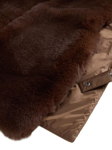 Gilet Donna Woolrich - Gilet Hybrid Curly - Marrone