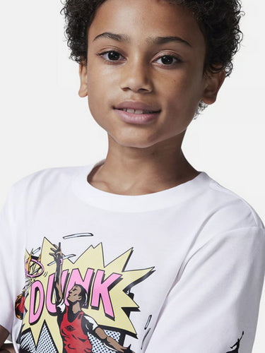 T-shirt Ragazzo Jordan - Jdb Air Jordan Comics Dunk Ss - Bianco