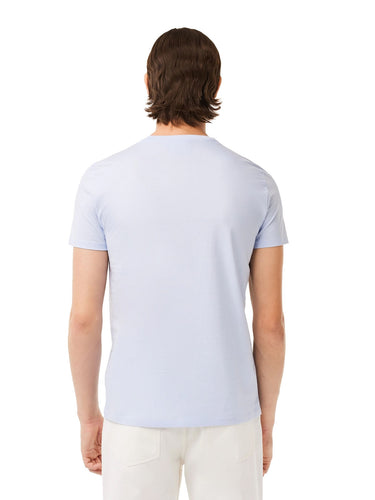 T-shirt Uomo Lacoste - T-Shirt A Girocollo In Jersey Di Cotone Pima - Celeste