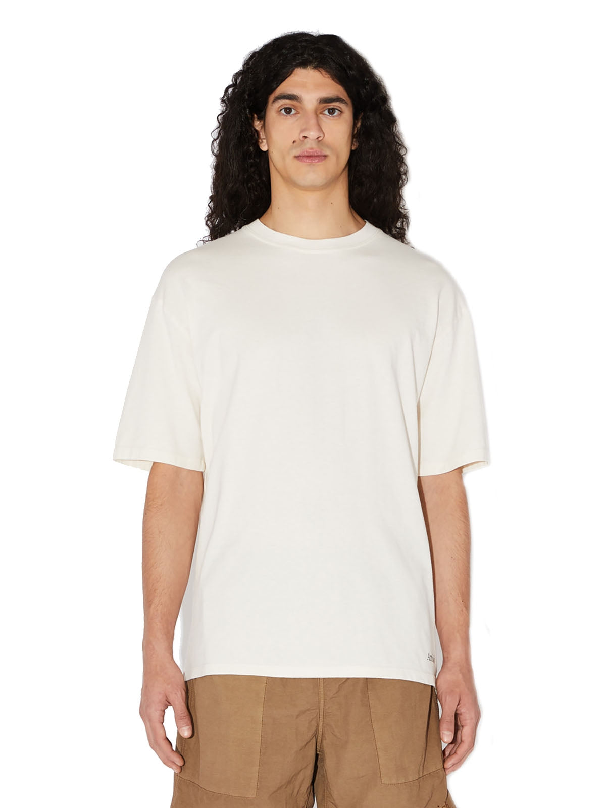 T-shirt Uomo Amish - T-Shirt Girocollo Con Micro Logo - Bianco