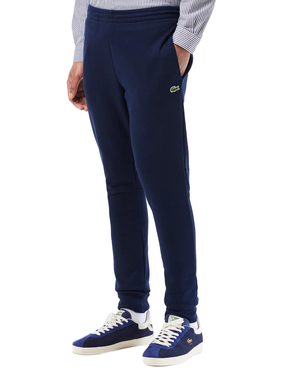 Pantaloni Uomo Lacoste - Pantaloni Sportivi In Felpa Di Cotone Organico - Blu