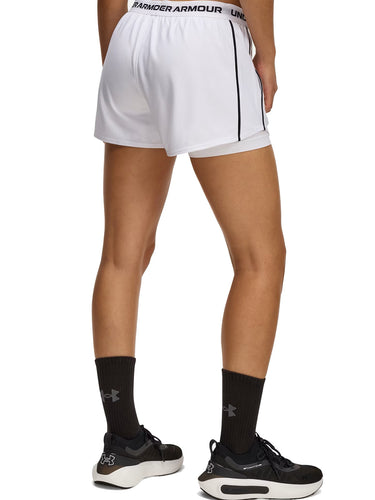Pantaloncini Donna Under Armour - Shorts Ua Tech Play Up 2In1 - Bianco