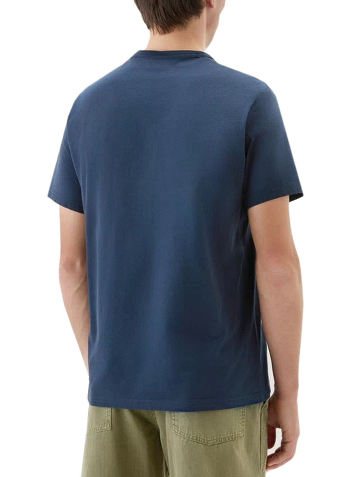 T-shirt Uomo Woolrich - T-Shirt Sheep In Puro Cotone - Blu