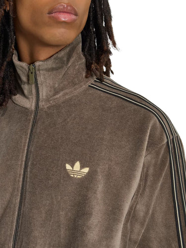 Felpe senza cappuccio Uomo Adidas - Felpa Firebird Velour Track Top - Verde