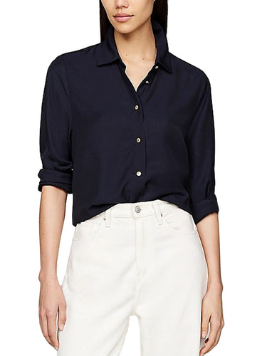 Bluse e camicie Donna Tommy Hilfiger - Gold Button Viscose - Blu