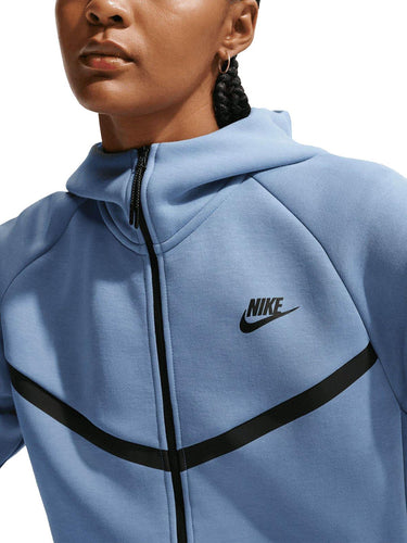 Felpe con cappuccio Donna Nike - Felpa Nich Tech Fleece Windrunner W - Celeste