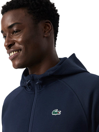 Felpe con cappuccio Uomo Lacoste - Felpa Elasticizzata Con Cappuccio E Zip - Blu