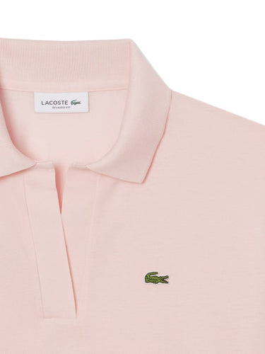 Polo Donna Lacoste - Polo Fluida Relaxed Fit In Pique' - Rosa