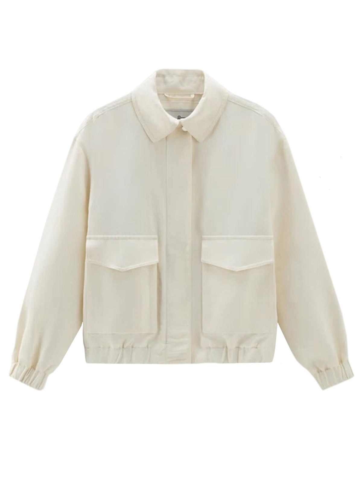 Giacche Donna Woolrich - Bomber In Misto Lino - Bianco