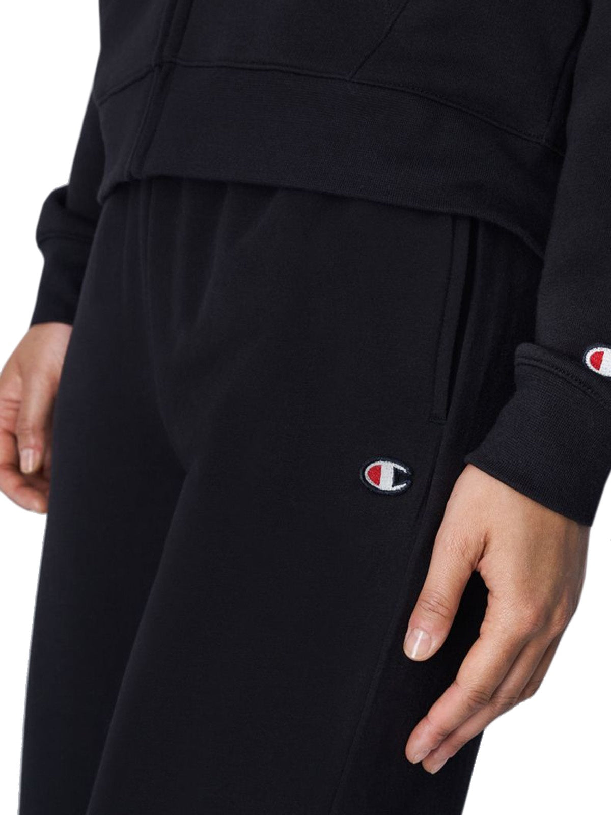 Pantaloni Donna Champion - Pantaloni Da Tuta Con C Logo - Nero