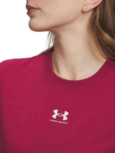 T-shirt Donna Under Armour - Maglia A Maniche Corte Ua Rival Core - Bordeaux