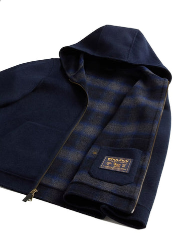 Giacche Uomo Woolrich - Giacca Double Wool Hooded - Blu